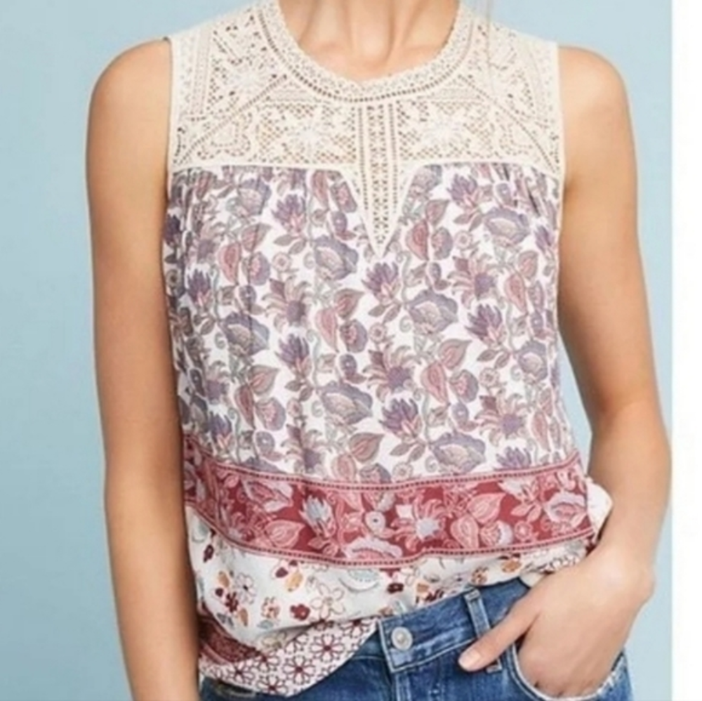 Anthropologie Maeve Laced Eleanor‎ Tank